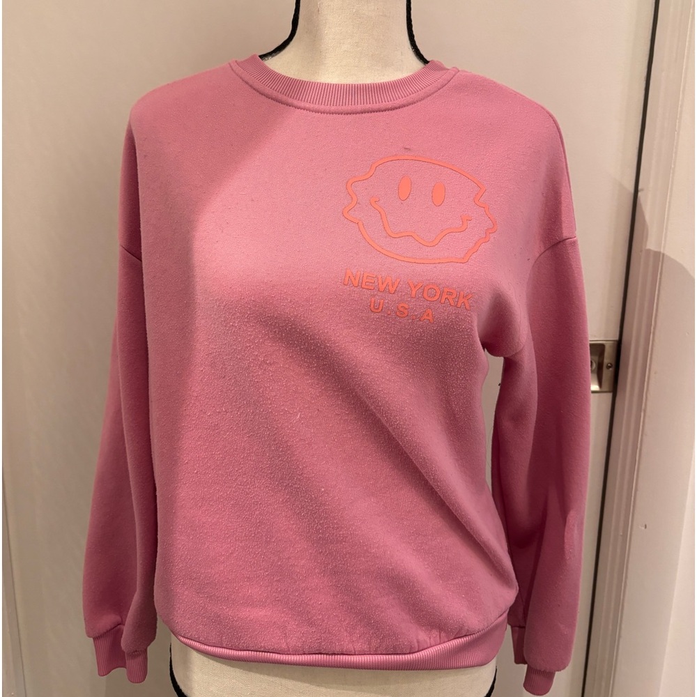 smiley pink crewneck